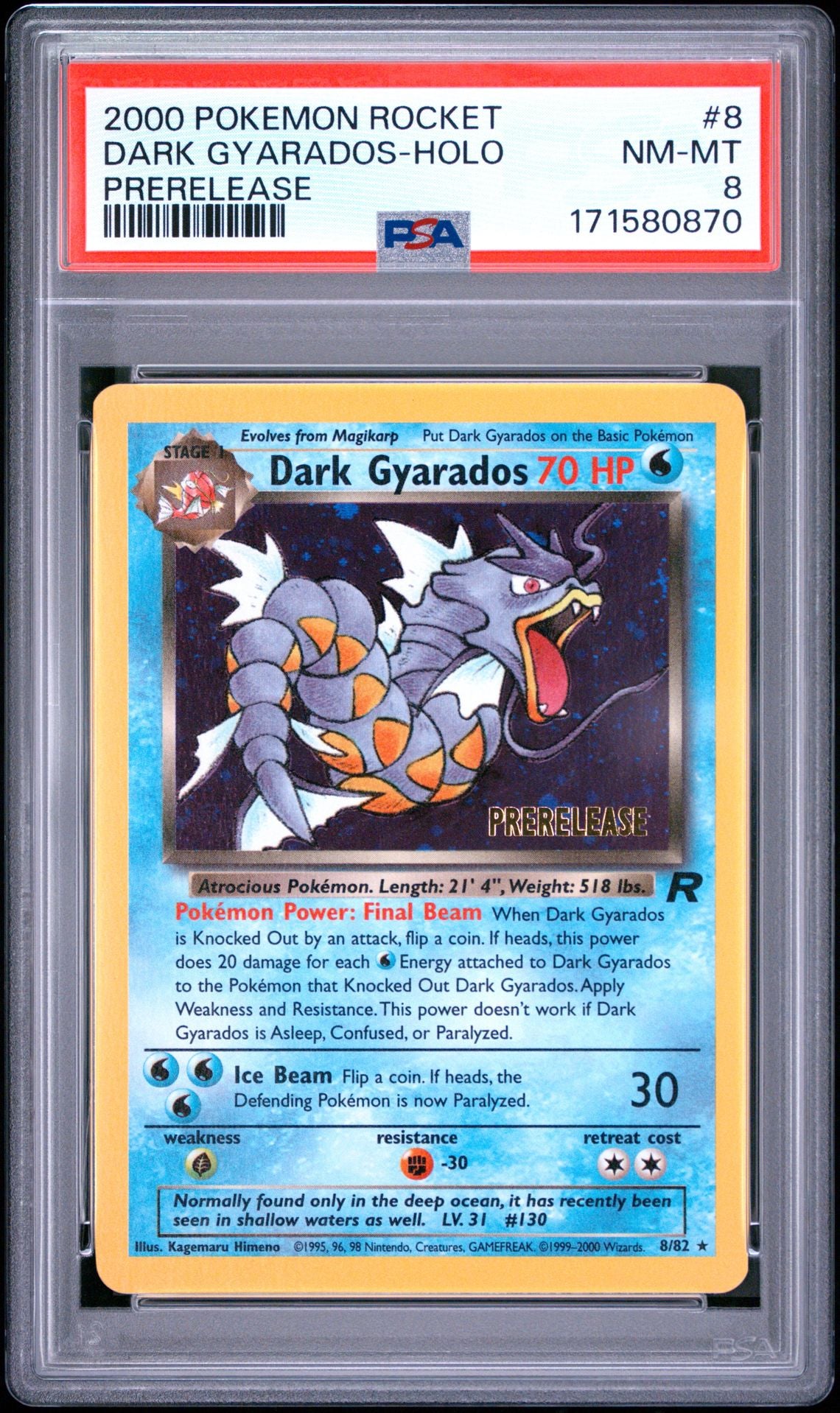 Prerelease Dark Gary PSA 8