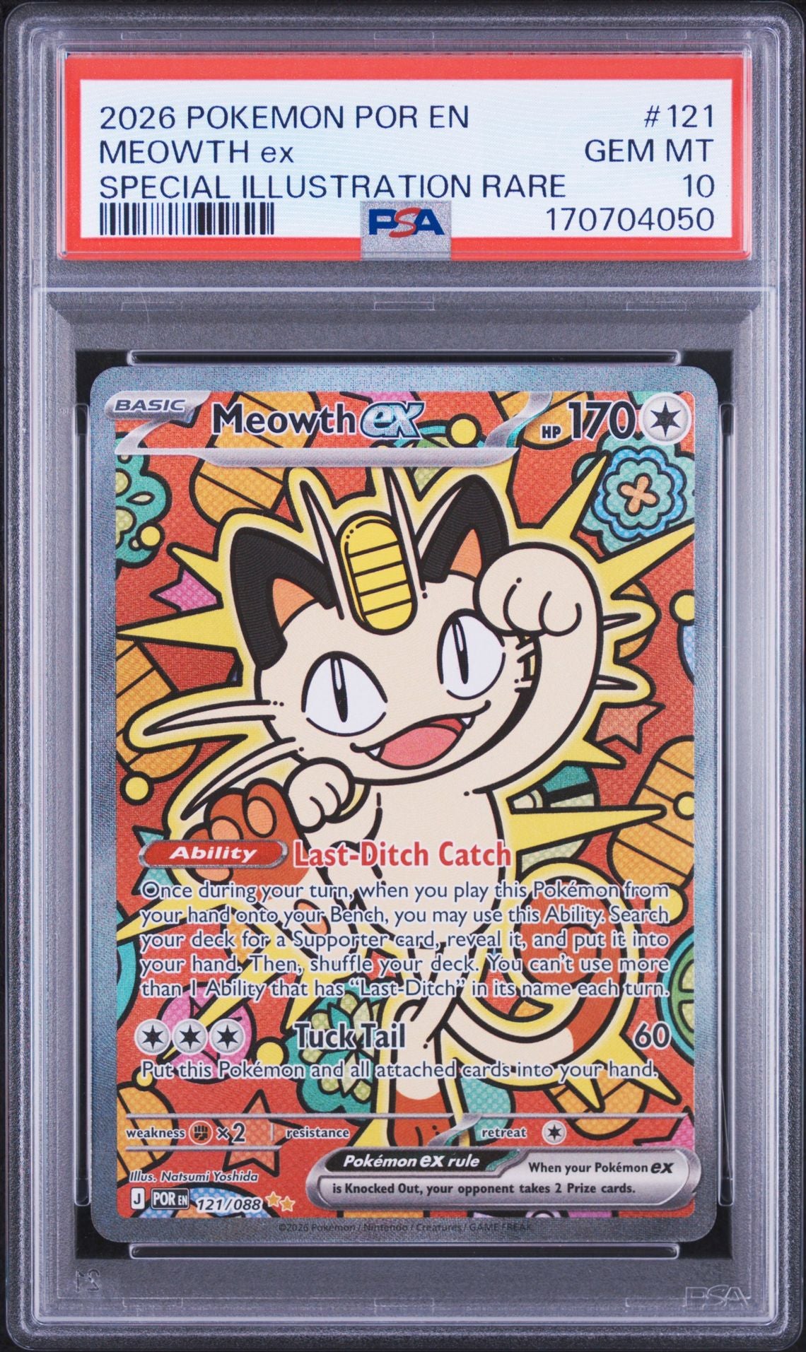 Meow EX SIR PSA 10