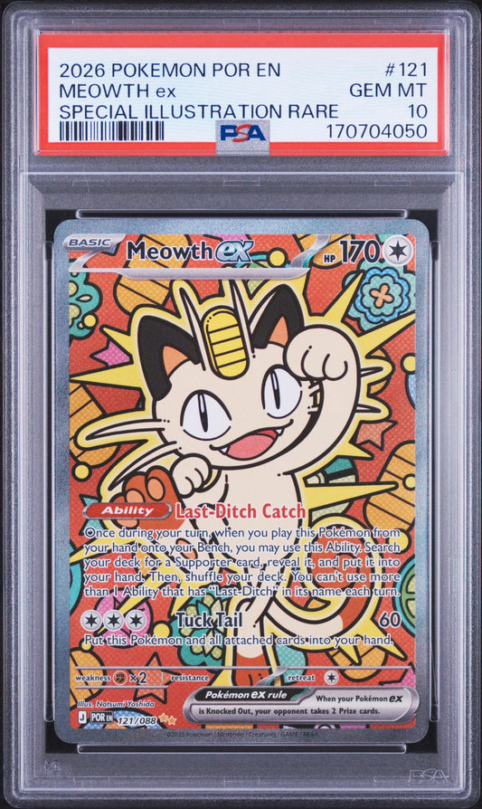 Meow EX SIR PSA 10